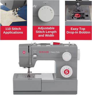 Singer Heavy Duty 4432 Sewing Machine - top spec, 60% stronger and over 30% faster, 32 stitch patterns, overlocking and stretch stitch