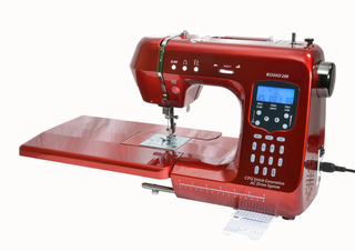 Rosso 200 Sewing Machine with extension table - special metallic red finish