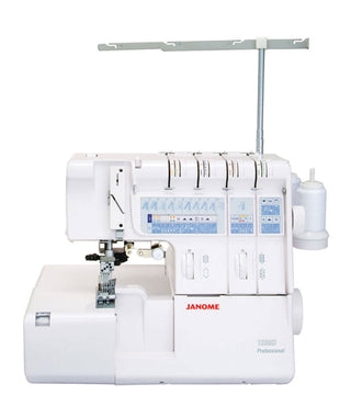 Janome 1200D Overlocker with cover hem, 2, 3, 4 or 5 thread with 10 built in stitch programmes and automatic tension