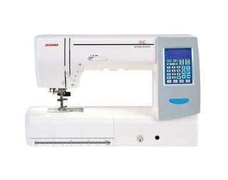 Janome Horizon MC8200QCP Special Edition Long Arm Sewing Machine - 11 inch arm length, 9mm stitch width, faster 1000spm speed, extension table, knee lift
