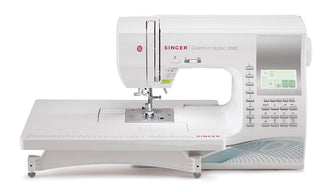 Singer Quantum Stylist 9960 - 600 Stitch Patterns with Extension Table, Hard Cover, Walking Foot