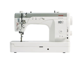 Janome HD9 Heavy Duty Professional Sewing Machine - Faster sewing up to 1600spm, flat bed straight stitch only, includes rolled hem foot