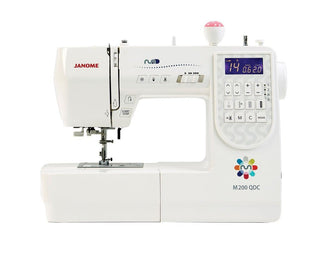 Janome M200 QDC Sewing Machine - includes auto thread cut, extension table, hard cover and bonus package