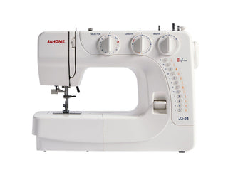 Janome J3-24 Sewing Machine - 24 stitch patterns, 1 step buttonhole, drop feed for free motion sewing, length and width control