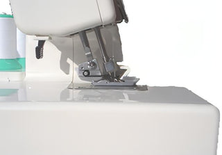 Janome 1200D Overlocker with cover hem, 2, 3, 4 or 5 thread with 10 built in stitch programmes and automatic tension